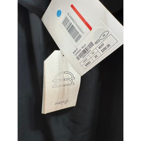 Mem.JS Roma Black Ruffle Off-Shoulder Blouse Size XS - Picture 3 of 4